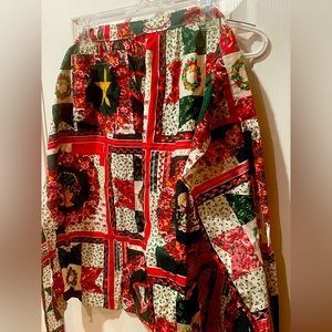 Beautiful‎ Handmade Christmas Apron 24”x24” minus ties 34” each